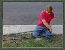 Shawn assembles the fence